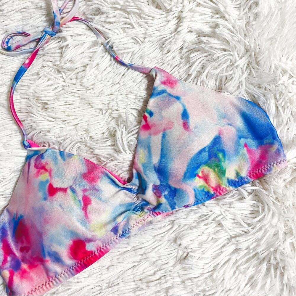 AEROPOSTALE • Tie-dye Triangle String Swim Bikini Top